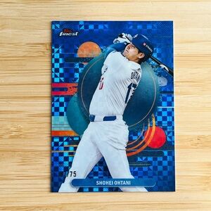SHOHEI OHTANI 2025 Topp Finest Blue Checkered X-Fractor Refractor /75